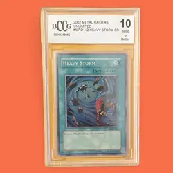 2002 Yu-Gi-Oh Metal Raiders Unlimited #MRD142 Heavy Storm SR BCCG 10 - Image 1
