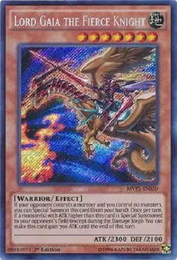 Yugioh - Lord Gaia the Fierce Knight - 1st Edition Secret Rare NM - Free Holo - Image 1