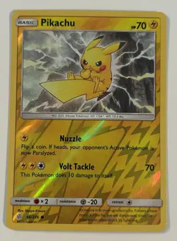 Pokemon Pikachu Reverse Holo SM-Cosmic Eclipse Basic Card 66/236 LP Common - Image 1