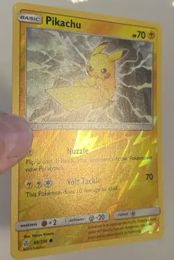 Pokemon Pikachu Reverse Holo SM-Cosmic Eclipse Basic Card 66/236 LP Common - Image 2