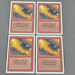 RED ELEMENTAL BLAST X4 MAGIC THE GATHERING REVISED VINTAGE MTG TRADING CARD #198 - Image 1