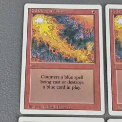 RED ELEMENTAL BLAST X4 MAGIC THE GATHERING REVISED VINTAGE MTG TRADING CARD #198 - Image 4