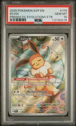 2025 Eevee 173 Scarlet & Violet Prismatic Evolutions ETB Promo Card PSA 10 - Image 3