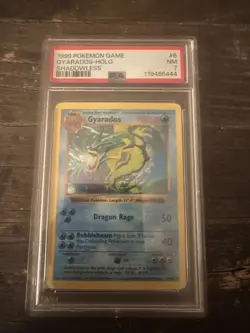 1999 Pokemon Base Set Shadowless Gyarados Holo Card PSA 7 6/102 - Image 1