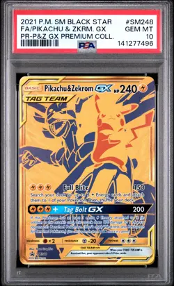 Pokemon PSA 10 Pikachu & Zekrom GX SM248 Holo Full Art 2021 Premium Collection - Image 1
