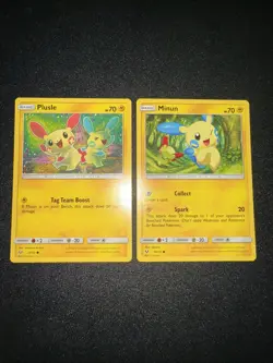 Pokemon TCG Plusle 33/73 & Minun 34/73 Shining Legends Regular NM/LP - Image 1