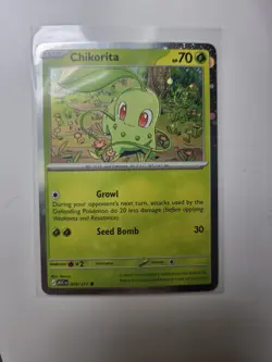 Pokemon Ascended Heroes #8/217 Chikorita Cosmos Holo with Swirl - Image 1