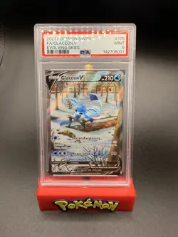 2021 POKEMON SWORD & SHIELD EVOLVING SKIES #175 FULL ART/GLACEON V PSA 9 - Image 1