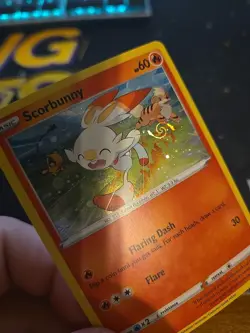 POKEMON SCORBUNNY SWSH244 PROMO BLACK STAR COSMOS HOLOFOIL WITH HD SWIRL NM-LP - Image 5