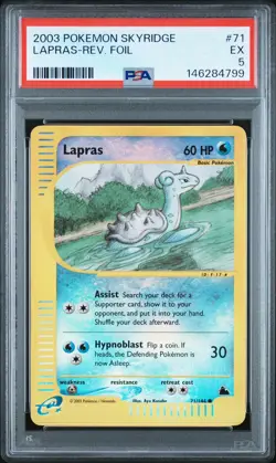 2003 POKEMON SKYRIDGE #71 LAPRAS-REVERSE FOIL PSA 5 - Image 1