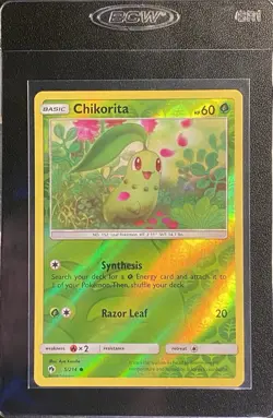 Chikorita Reverse Holo Common 5/214 Pokemon TCG Sun & Moon Lost Thunder NM - Image 3