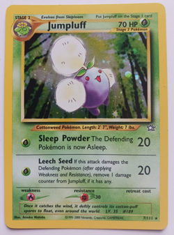 Jumpluff Pokemon Card Holo WOTC 7/111 Neo Genesis Rare Vintage 2002 Original LP - Image 1