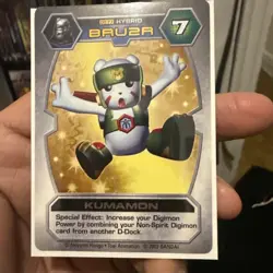 Digimon 2002 D-Tector Card Game Kumamon DT-77 Hybrid Silver Print - Image 1