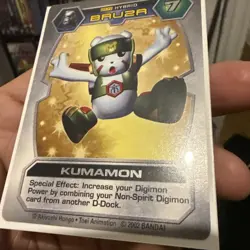 Digimon 2002 D-Tector Card Game Kumamon DT-77 Hybrid Silver Print - Image 2