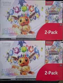 Pokemon Prismatic Evolutions Elite Trainer Box 2 pack Booster Bundle - x2 Costco - Image 1