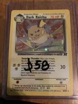Marker is on plastic! Pokemon Dark Raichu Holo TCG Card team rocket - Image 1