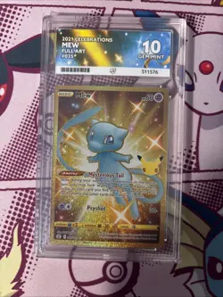 Pokemon Gold Mew TCG Full Art Holo Card 025/025 25th Celebrations Ace 10 - Image 1