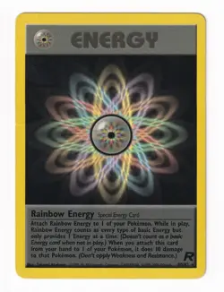 Rainbow Energy 80/82 - Team Rocket - Non-Holo Heavily Played - Pokemon TCG - Image 1