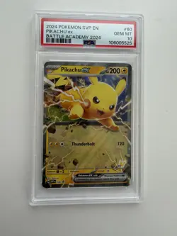Pokemon TCG Pikachu ex SVP 106 PSA 10 Battle Academy 2024 Black Star Promo - Image 1