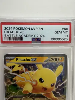 Pokemon TCG Pikachu ex SVP 106 PSA 10 Battle Academy 2024 Black Star Promo - Image 2