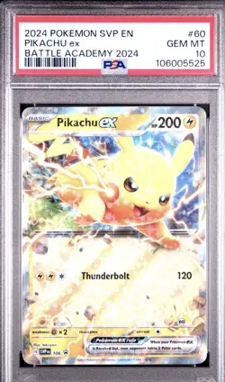 Pokemon TCG Pikachu ex SVP 106 PSA 10 Battle Academy 2024 Black Star Promo - Image 4