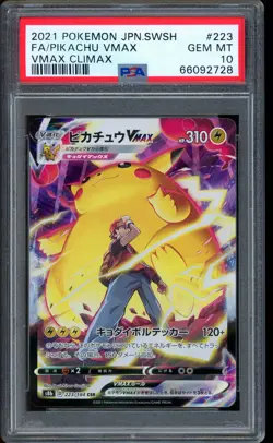 2021 Pokemon Pikachu VMAX Climax Japanese SWSH #223 PSA 10 GEM MINT - Image 1