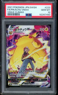 2021 Pokemon Pikachu VMAX Climax Full Art Japanese #223 PSA 10 GEM MINT - Image 1