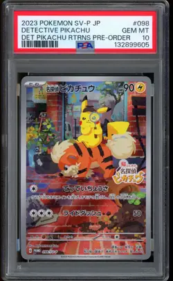 2023 Pokemon Detective Pikachu Pre-Order SV-P Japanese Promo #098 PSA 10 - Image 1