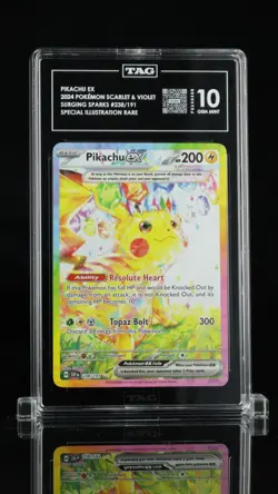 PIKACHU EX 2024 POKEMON SCARLET & VIOLET #238/191 SURGING SPARKS SIR TAG 10 - Image 1