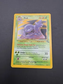 Pokemon TCG - Vintage WOTC - Muk 13/62 Fossil Unlimited (1999) Holo Rare - LP-MP - Image 1