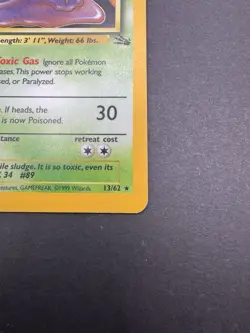 Pokemon TCG - Vintage WOTC - Muk 13/62 Fossil Unlimited (1999) Holo Rare - LP-MP - Image 3