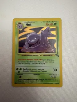 Pokemon TCG Muk 13/62 Fossil Holo Rare Card WOTC LP - Image 1