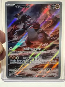 Pokemon Groudon Full Art Illustration Rare SV04 Paradox Rift 199/182 130 HP - Image 1