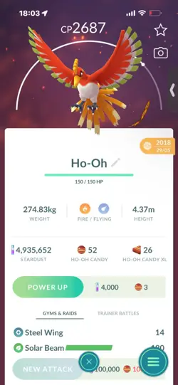 Pokemon Go Legendary Ho-Oh ( Normal ) ( 2018 ) - Image 1