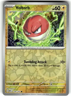 Voltorb 100/165 Common 151 Pokemon Reverse Holo Near Mint - Image 1