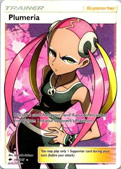 Pokemon Plumeria (Full Art) Ultra Rare SM - Burning Shadows 145/147 NM (SKU 1-2) - Image 1