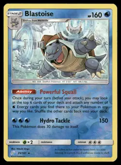 Blastoise 25/181 Rare Team Up Pokemon Reverse Holo Lightly Played - Image 1