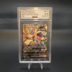 Pokemon 2025 Journey Together SIR Hop's Zacian EX 186/159 AGS 9.5 MINT+ - Image 1