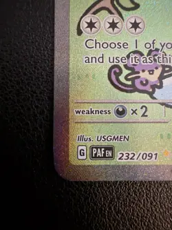 Pokemon TCG Mew EX 232/091 Sv: Paldean Fates Bubble Mew - Image 3