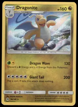 Pokemon TCG Dragonite Sun & Moon 96/149 Promo Cosmos Holo Rare - Image 1