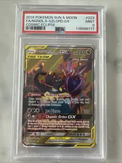 Naganadel & Guzzlord GX Cosmic Eclipse 223/236 Secret Pokemon TCG PSA 9 - Image 1