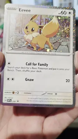 Pokemon TCG Eevee SVP 200 Black Star Promo Cosmos Holo Bleed Double Swirl 🌀 - Image 2