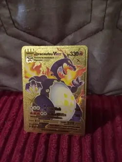 Pokemon Dracaufeu VMAX Gold Metal Card 330 HP Fire Type VMAX Specialty - Image 2