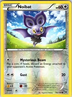 Noibat (132) 132/162 XY - BREAKthrough Pokemon NM/LP Reverse Holo - Image 1