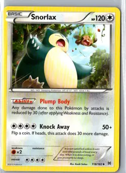 SNORLAX 118/162 UNCOMMON BREAKTHROUGH POKEMON MP - Image 1
