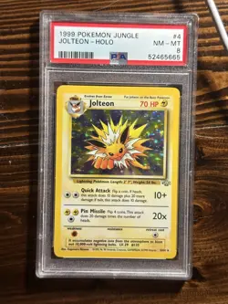 1999 Pokemon Jungle Jolteon Holo #4 Unlimited PSA 8 - English WOTC - Image 1