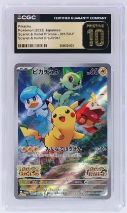 2022 Pokemon Scarlet And Violet Promo Japanese Pikachu #001SVP CGC 10 Pristine - Image 1