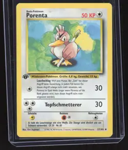 Pokemon TCG Farfetch'd (Porenta) German 1st Edition 27/102 - Image 1