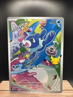 Pokemon Popplio 045 Promo Full Art Holo 30th Anniversary First Partner - Image 1