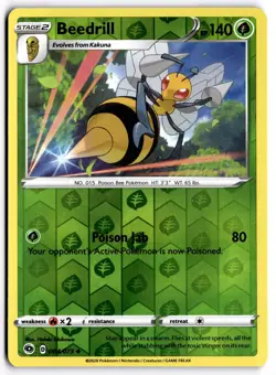 Pokemon TCG Beedrill Champion's Path 004/073 Reverse Holo Uncommon - Image 1
